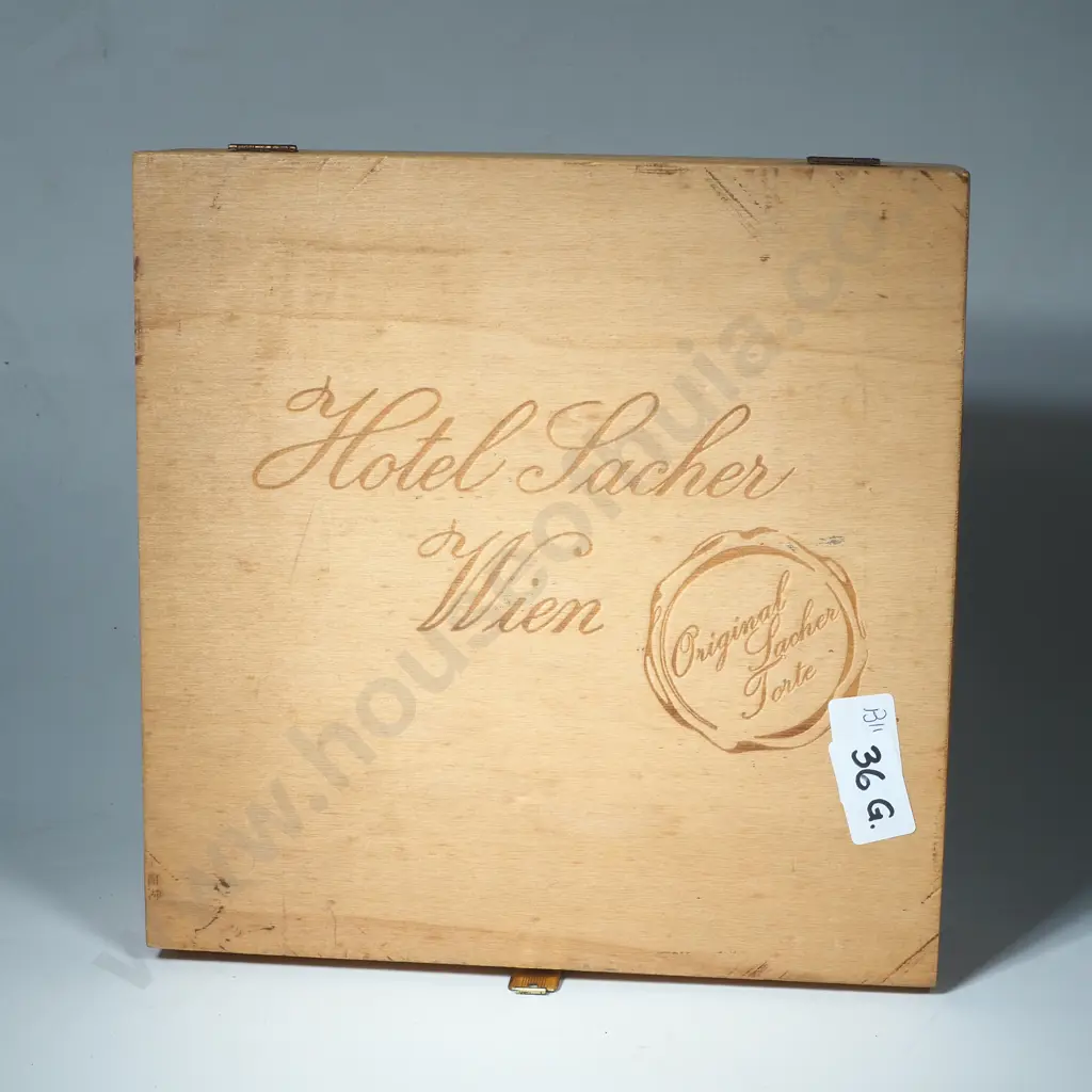 Vintage Wooden Box Used by the Hotel Sacher in Vienna to Package their Famous Original Sacher Torte Image 1++