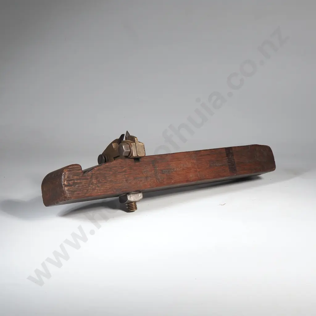 Antique Wood & Brass Carpenters Tool Image 1++
