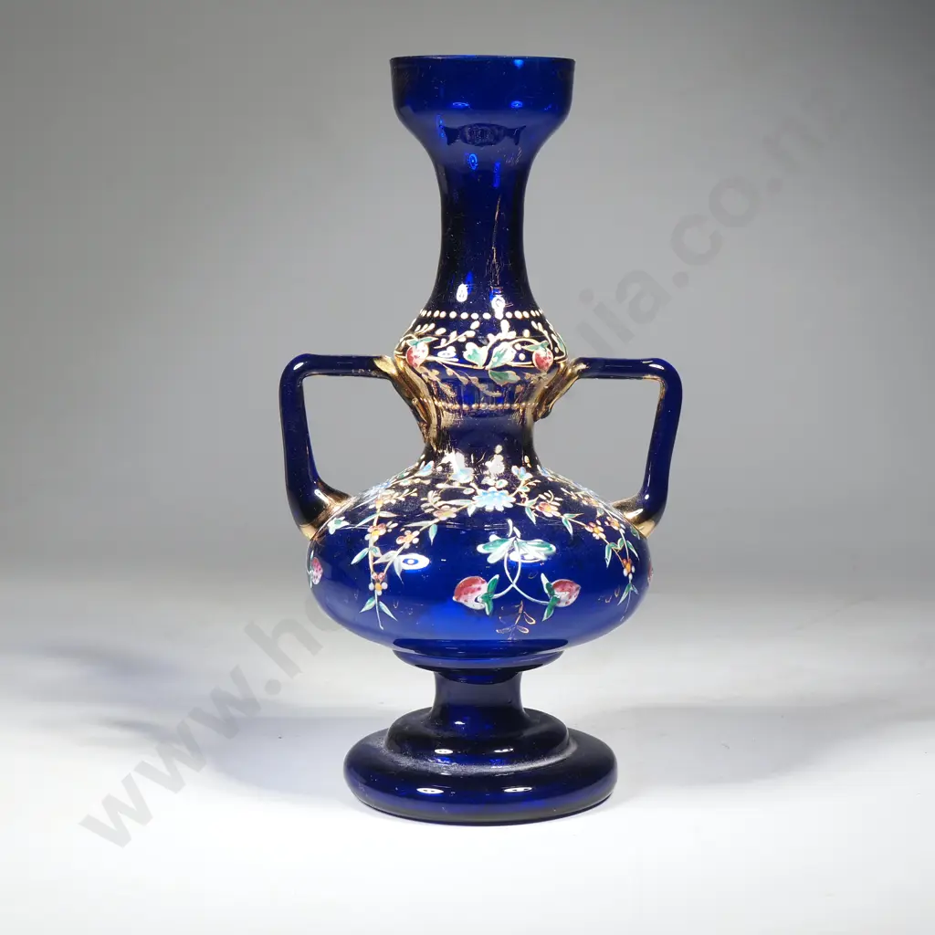 Antique Hand Painted Glass Bud Vase Image 1++