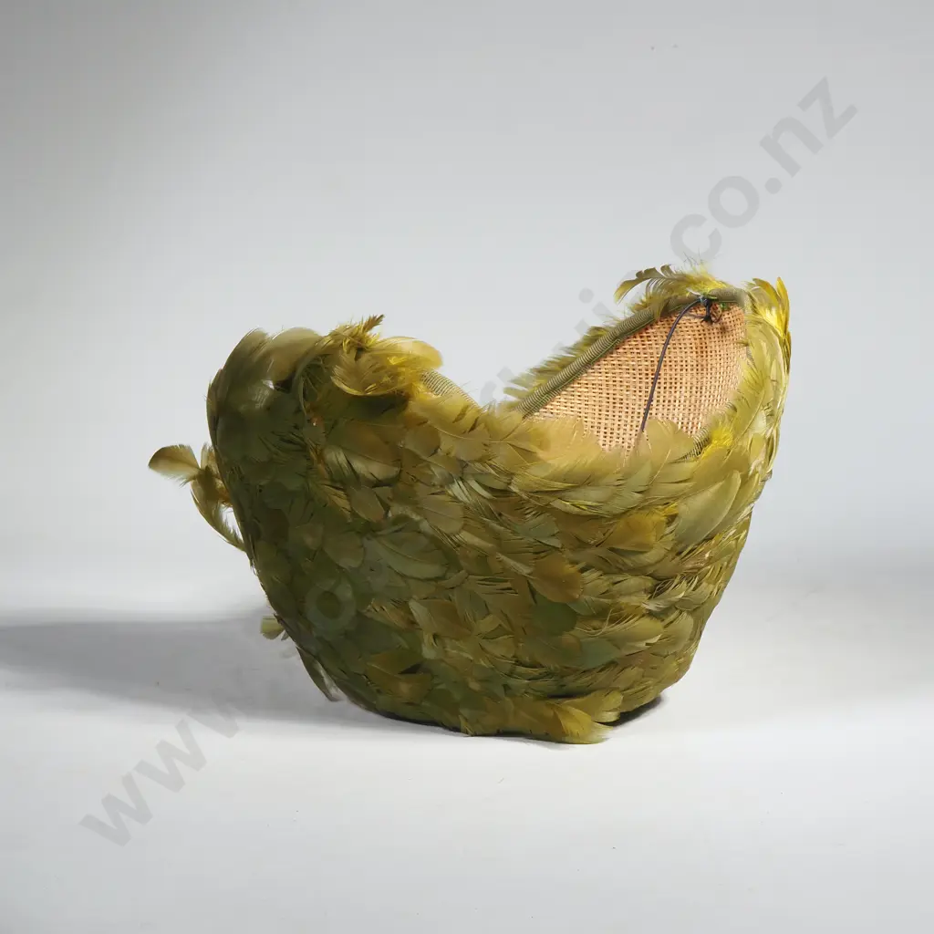 Vintage Green Chartreuse Feather Hat Image 1++