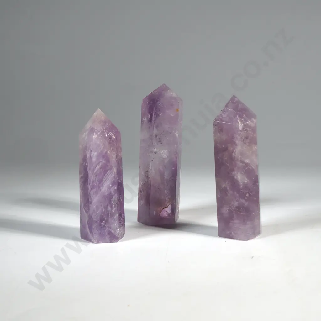Three Faceted Amethyst Towers Image 1++