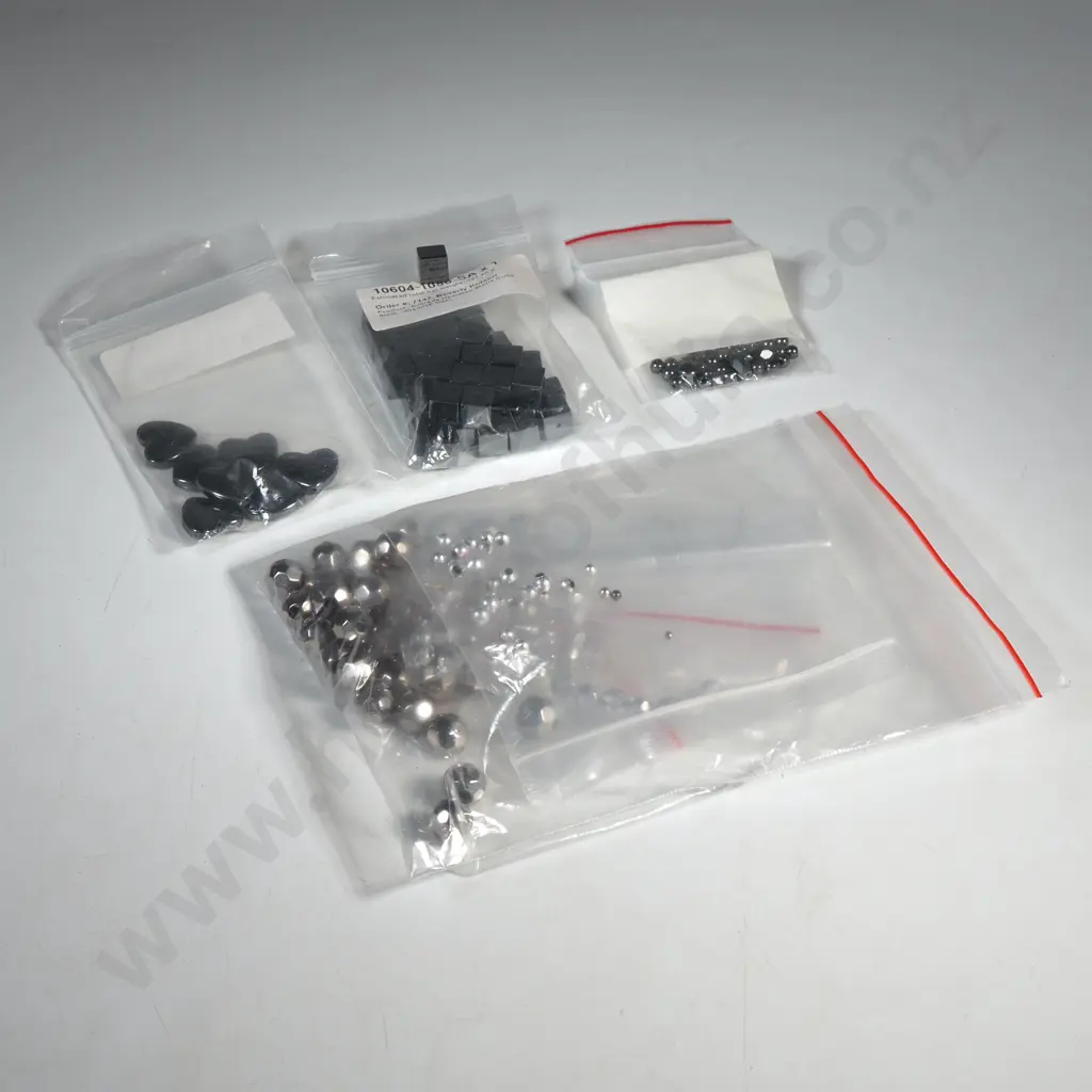 Quantity of Round, Square & Heart Shaped Haematite Beads &  Round & FacetedSilver Plated Beads Image 1++