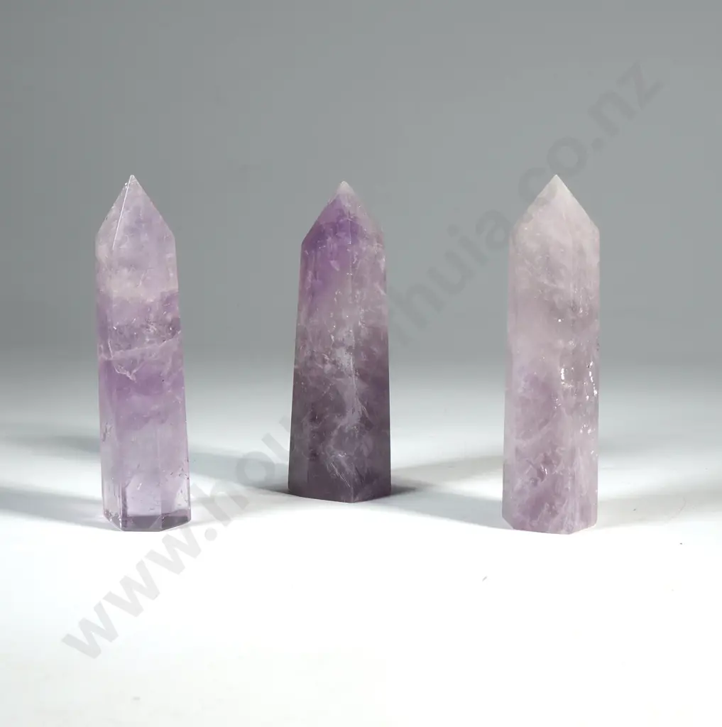 Three Faceted Amethyst Towers Image 1++