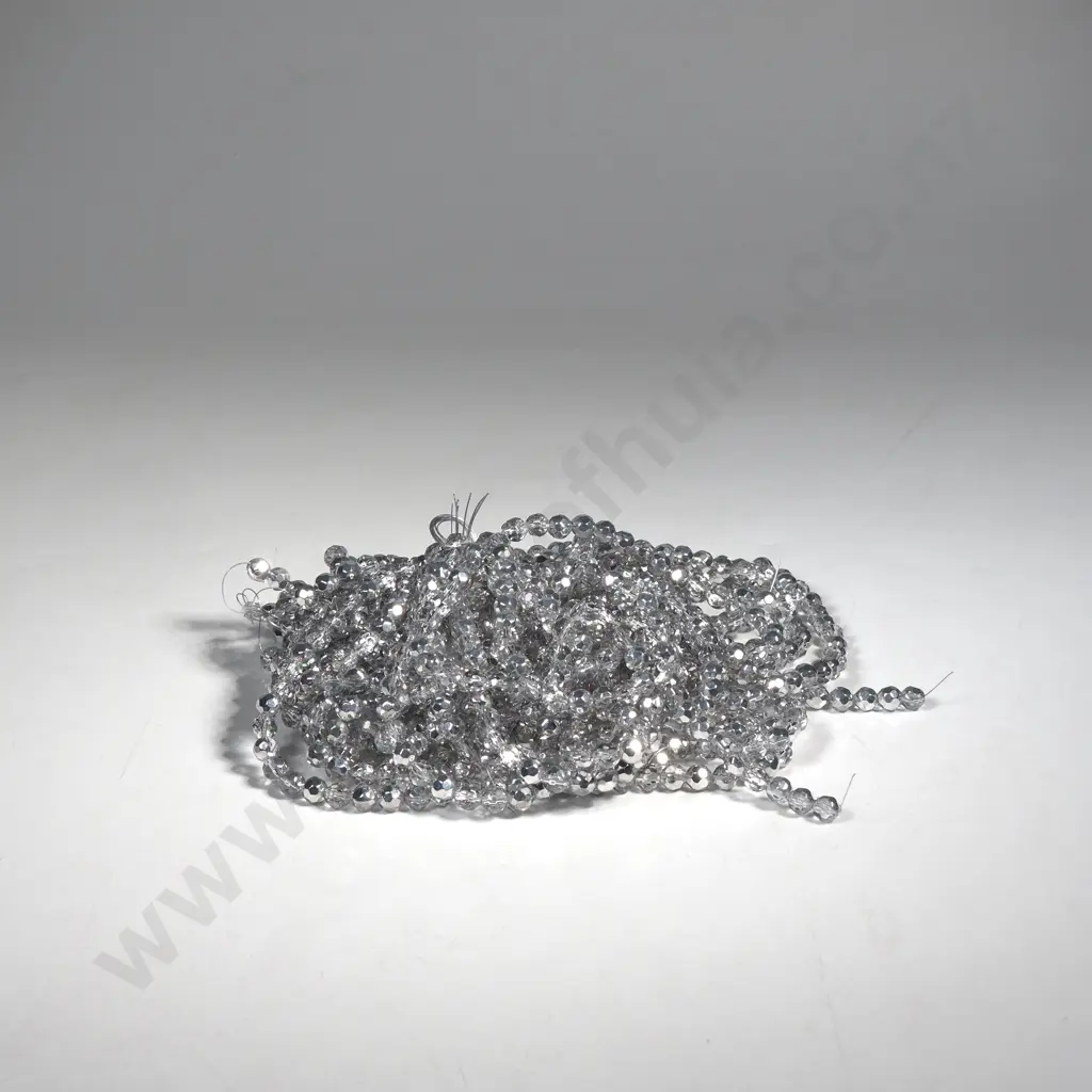Strands of Faceted Silver Plated Glass Beads Image 1++