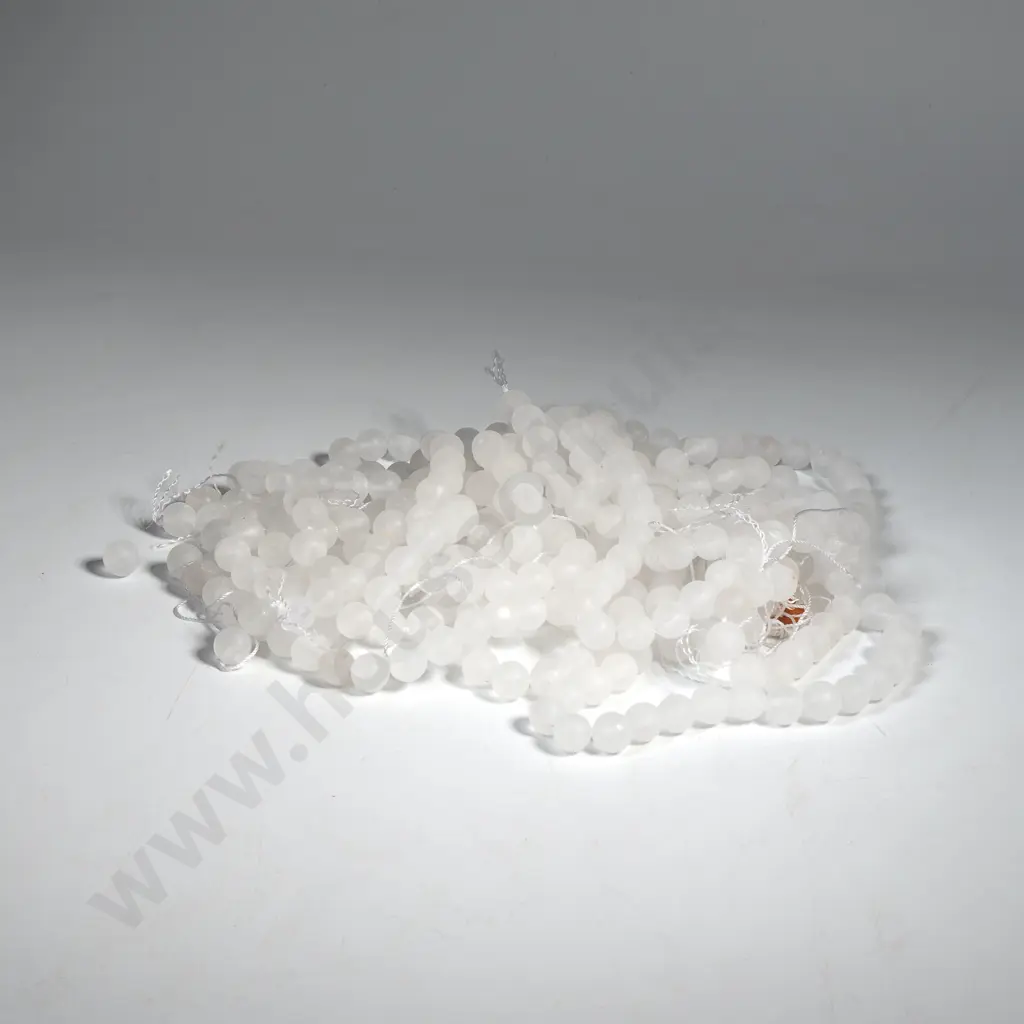 Quantity of Round Quartz Frosted Beads - Ex Jeweller's Stock Image 1++