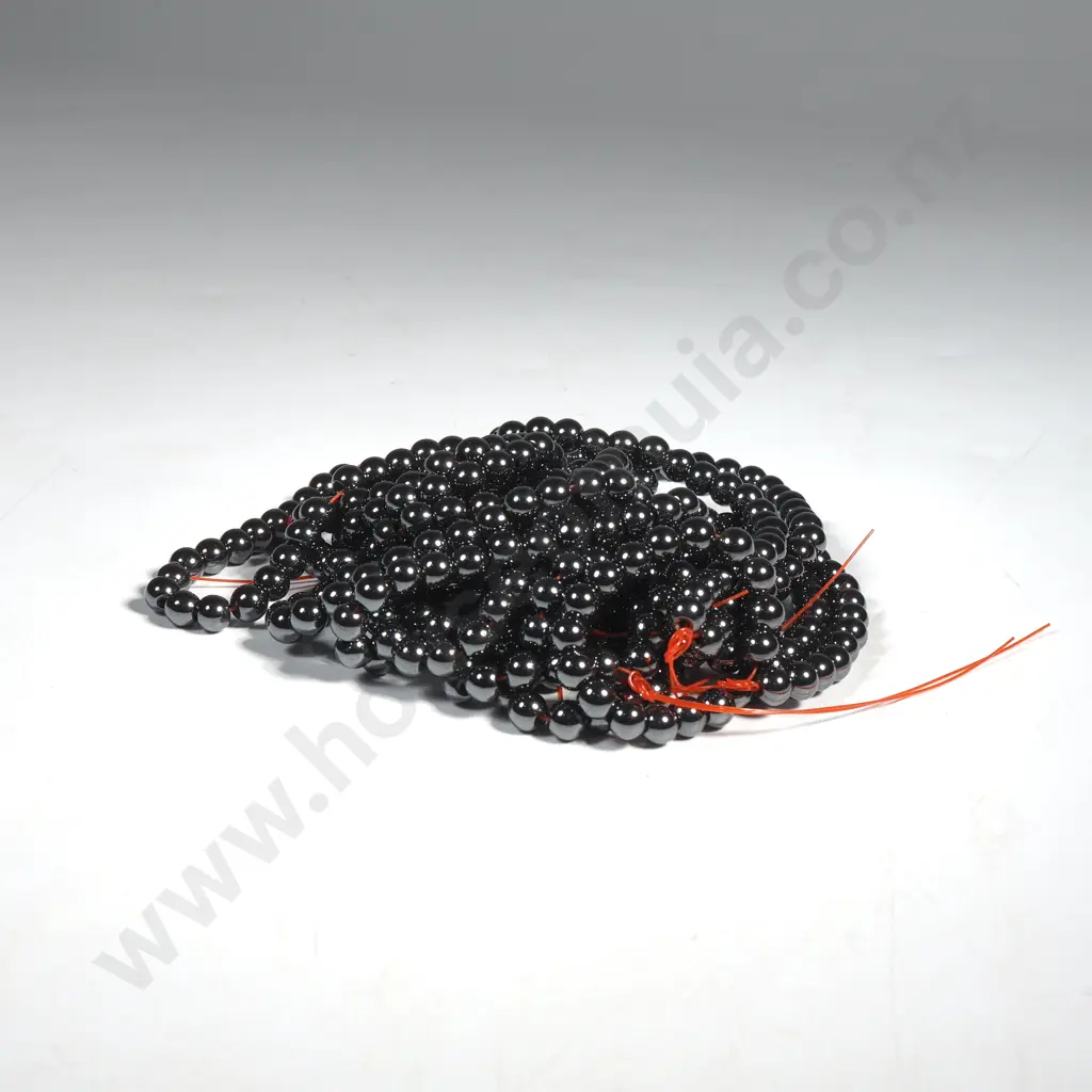 Six  6mm Hematite Bead Necklaces (No Clasps) Image 1++