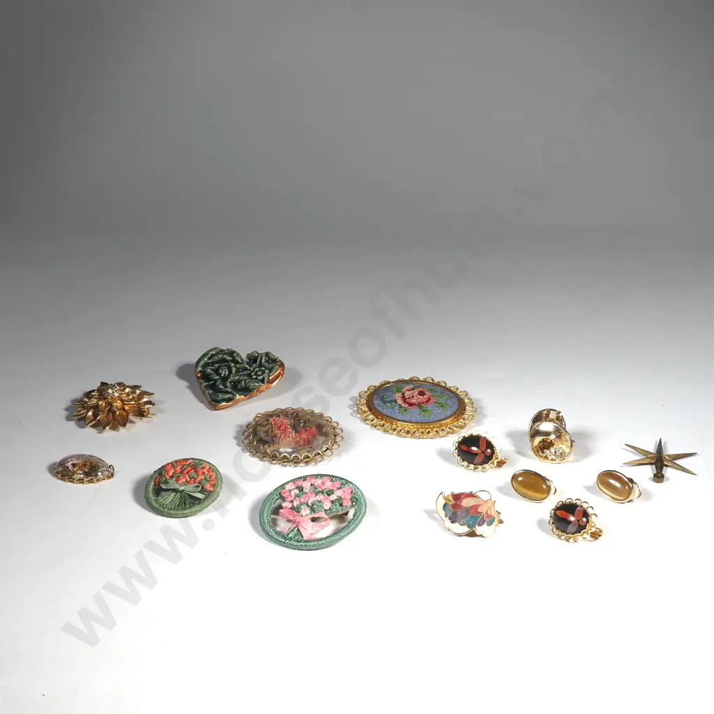Collection of Costume Brooches & Earrings Image 1++