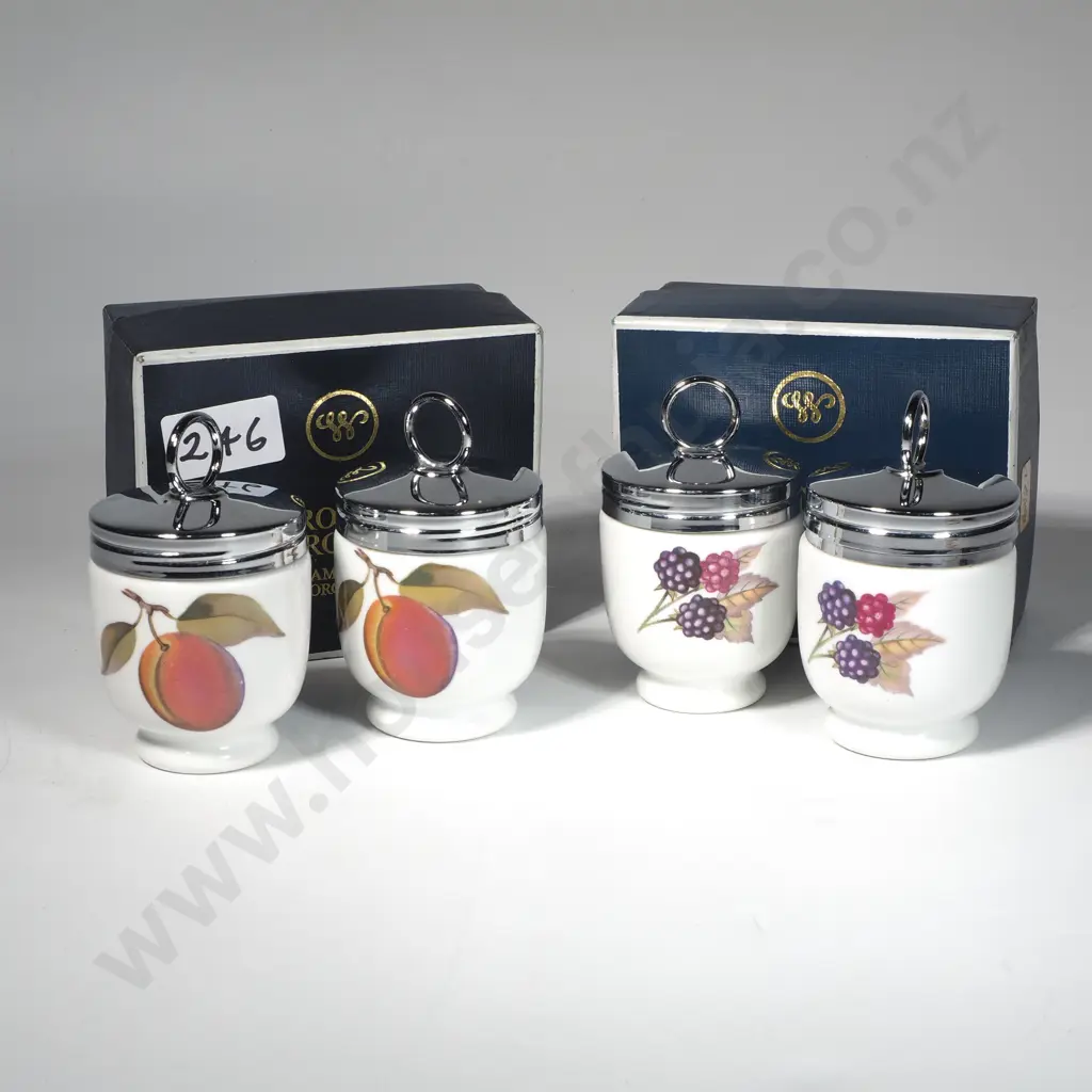 Two Pairs of Royal Worcester Egg Coddlers In Original Boxes Image 1++