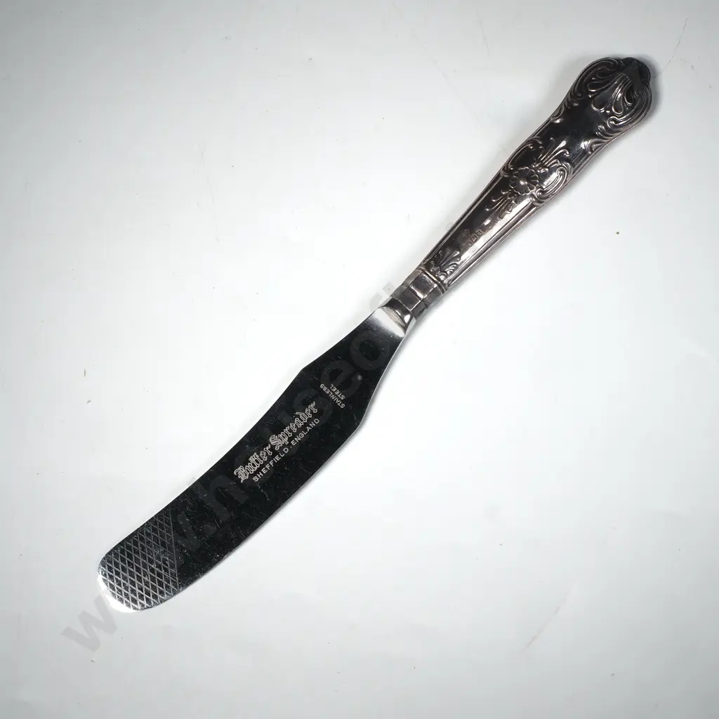 King's Pattern Sterling Silver Handled Butter Spreader Image 1++