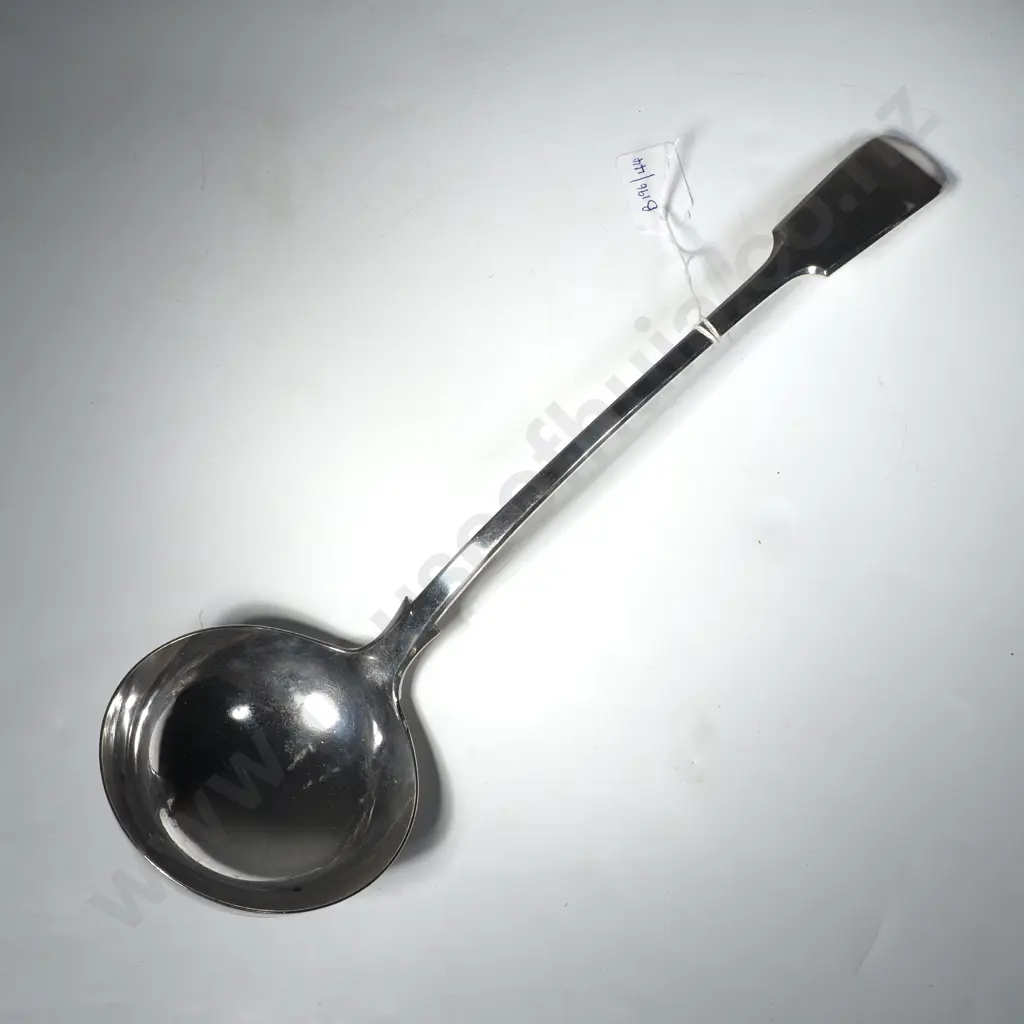 Large Silver Plate Soup Ladle in the Fiddle Pattern Image 1++