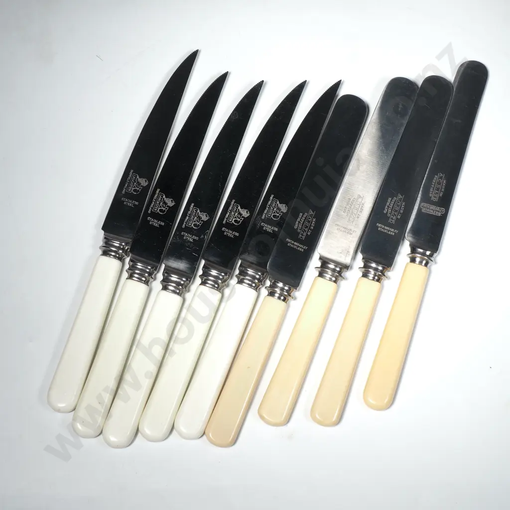 Five Bone Handled Steak Knives & Three Bone Handled Dinner Knives Image 1++