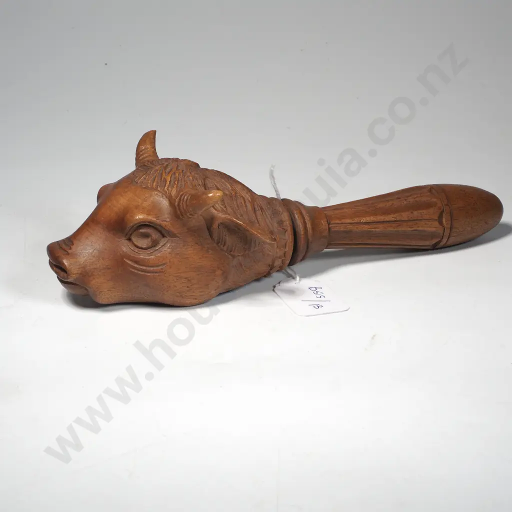 Vintage Wooden Nutcracker in the Form of a Cow's Head AF Image 1++