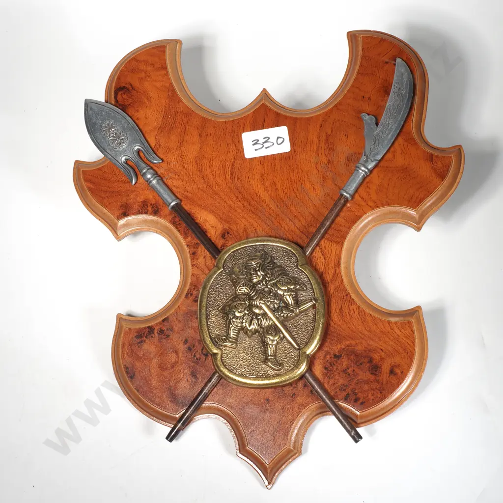 Wall Denix Spanish Panoply w a Wooden Shield Shape Plaque & Miniature Replica Weapons Image 1++
