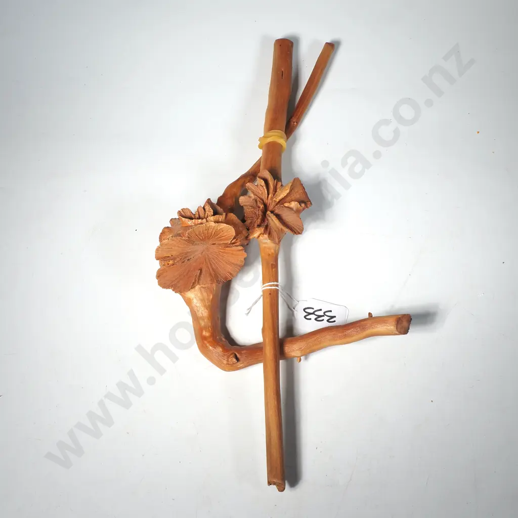 Two Pieces of Natural Wood - One w an Unusual Circular Growth that Looks LIke a Flower & a Wood Rose Image 1++