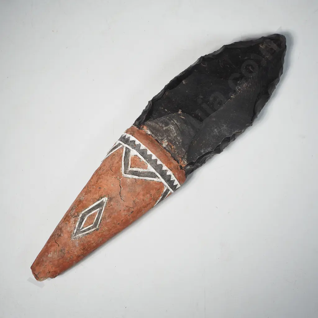 Traditional Admiralty Islands Obsidian Dagger from Papua New Guinea, the Blade from  Obisidian Glass Image 1++