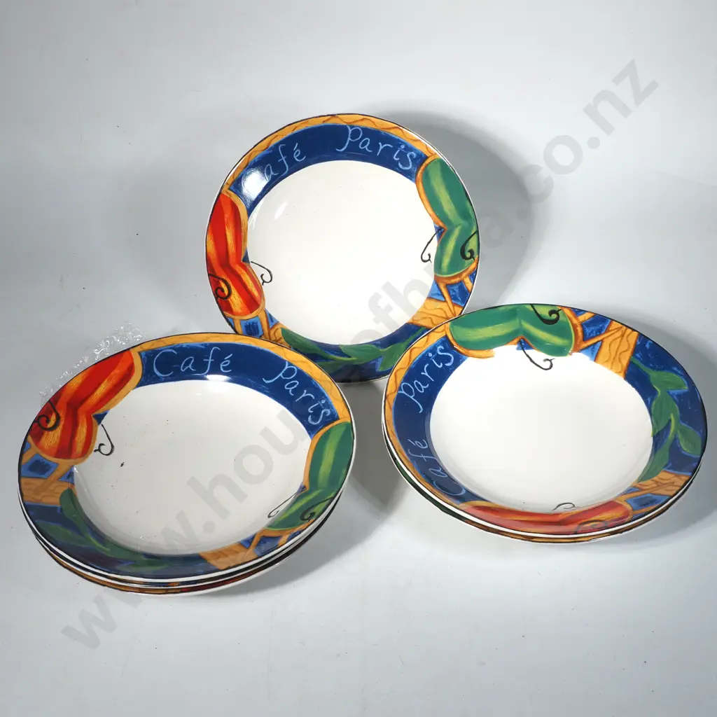 Six Large Cafe de Paris Dinner Bowls by Verdi Image 1++