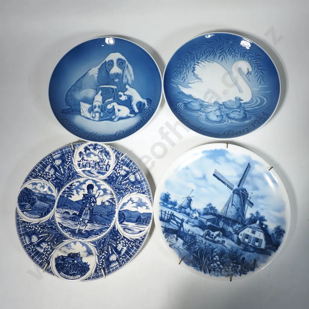 Bing & Grondahl 1969-1979 & 1969-1984 Mother's Day Plates,  Delft Blue & White Plate & Royal Falcon Scottish Pride Plate Image 1++