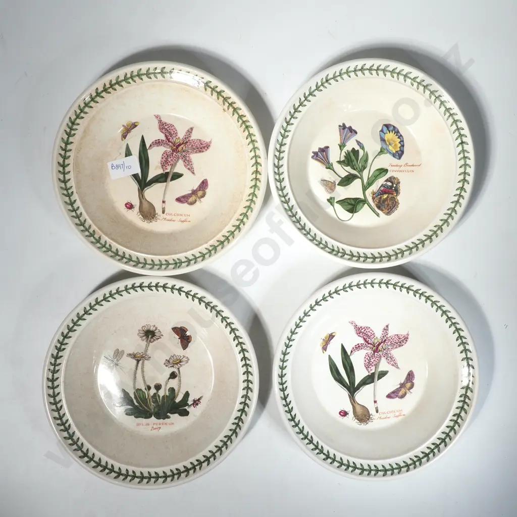 Four Portmeirion Botanic Garden Low Pasta Bowls Image 1++