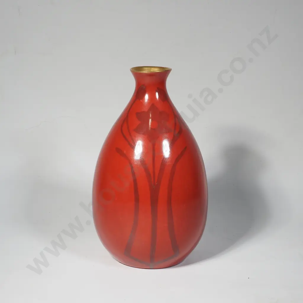 Art Nouveau Porcelain Vase w Sinuous Floral Motifs Image 1++