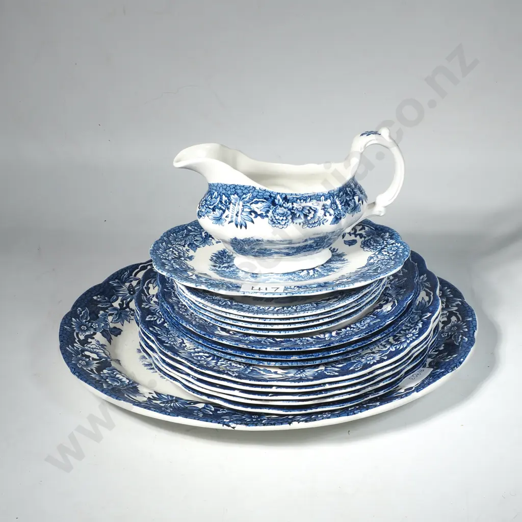 Collection of Ridgway 'Woburn' Blue & White Dinnerware Image 1++