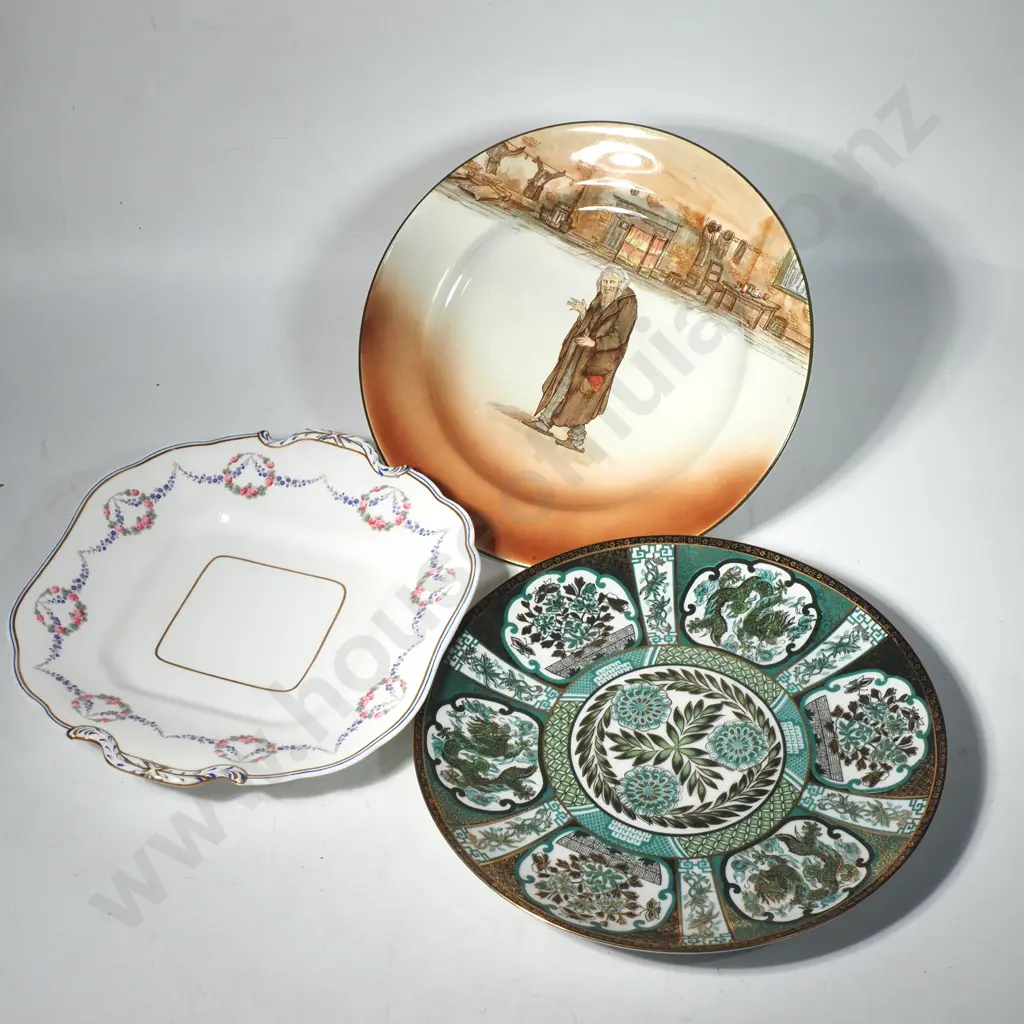 Royal Doulton Dicken's Plate 'Fagin', Vintage Haviland Cake Plate & Another Asian Style Plate Image 1++