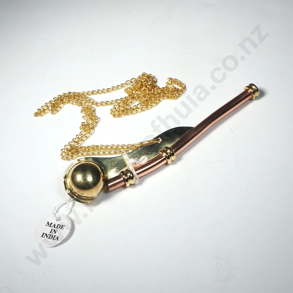 Brass Whistle w/ Chain Image 1++