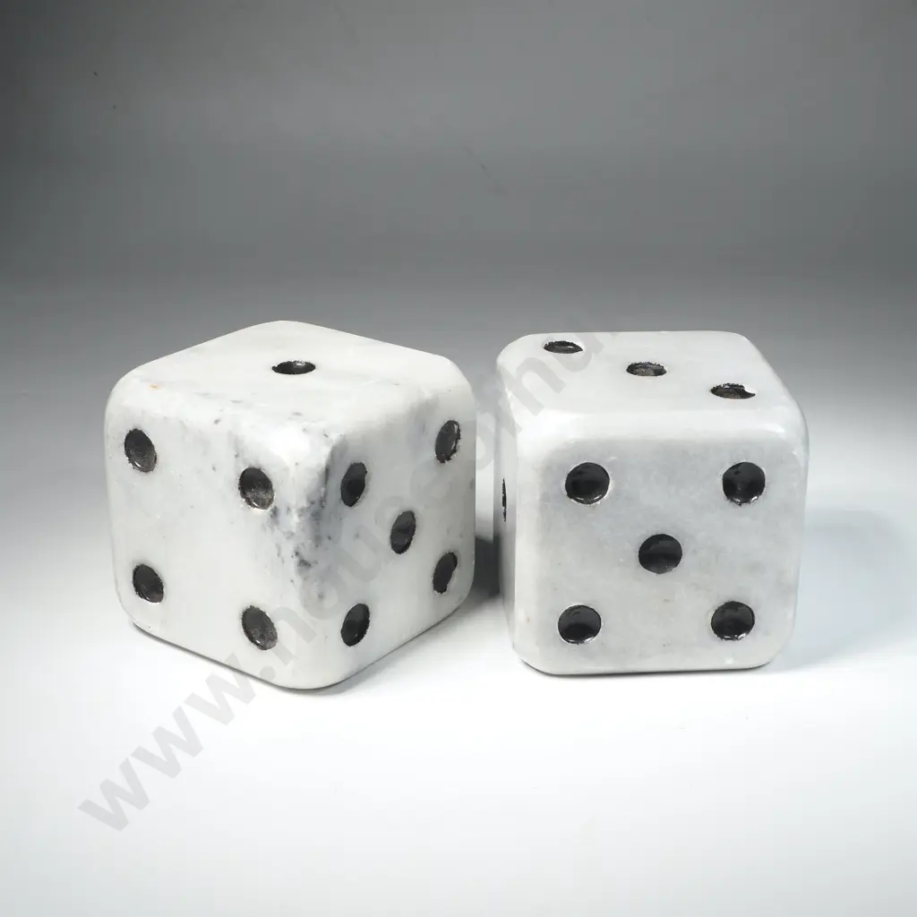 Pair of Large Marble Dice Image 1++