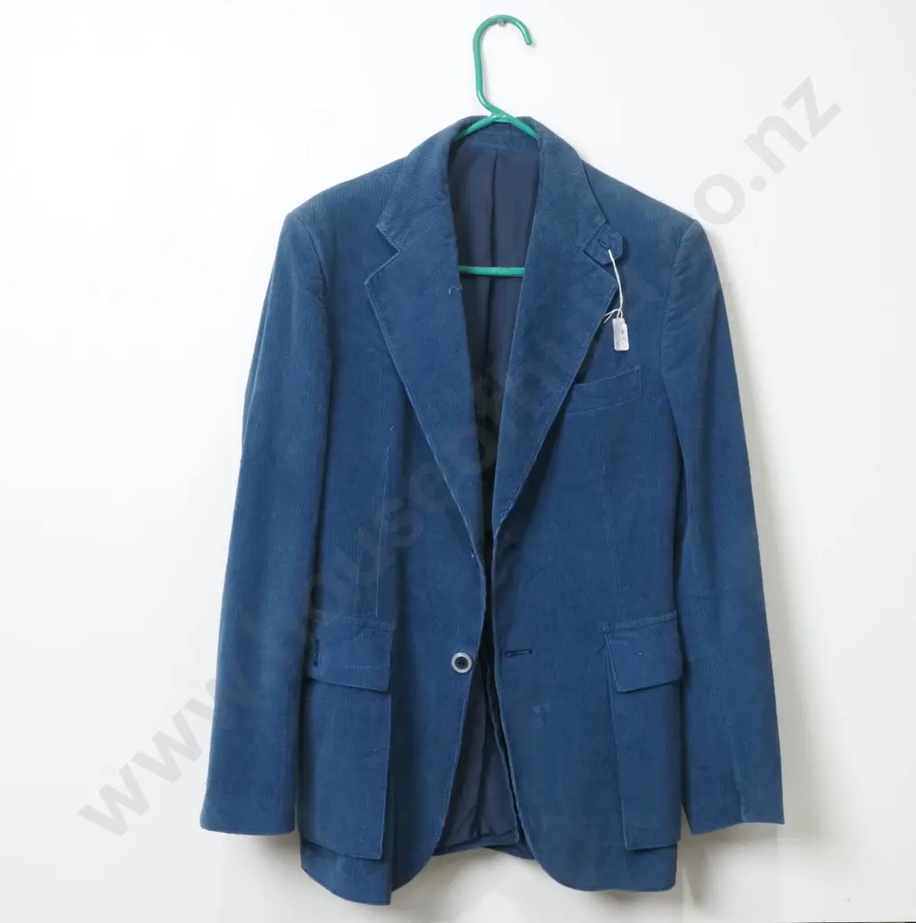 Vintage Oleg Cassini Blue Corduroy Jacket Image 1++