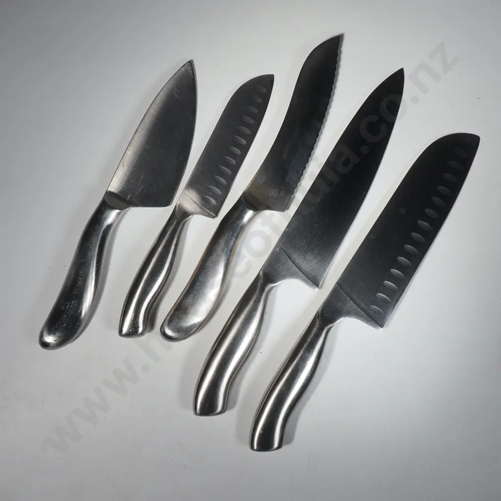 Five Stainless Steel Kitchen Knives Image 1++