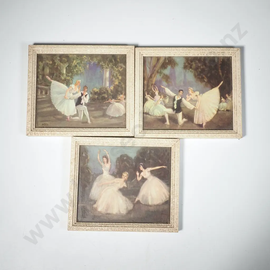 3 x Miniature Framed Ballerina Themed Prints Image 1++