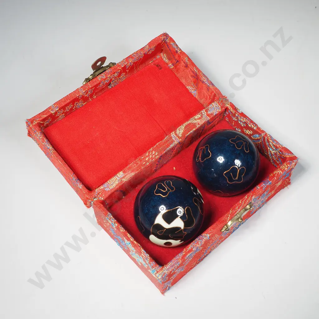 Boxed Set of Two Cloisonne Boading  Balls Image 1++