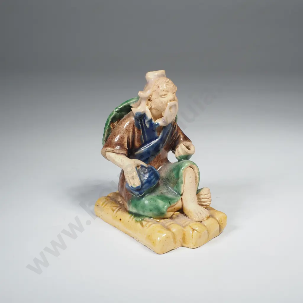 Five Vintage Chinese 'Mudman' Pottery Figures Image 1++