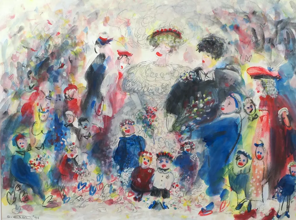 S Eden - Wedding Scene, Watercolour, Pencil & Acrylic Image 1++