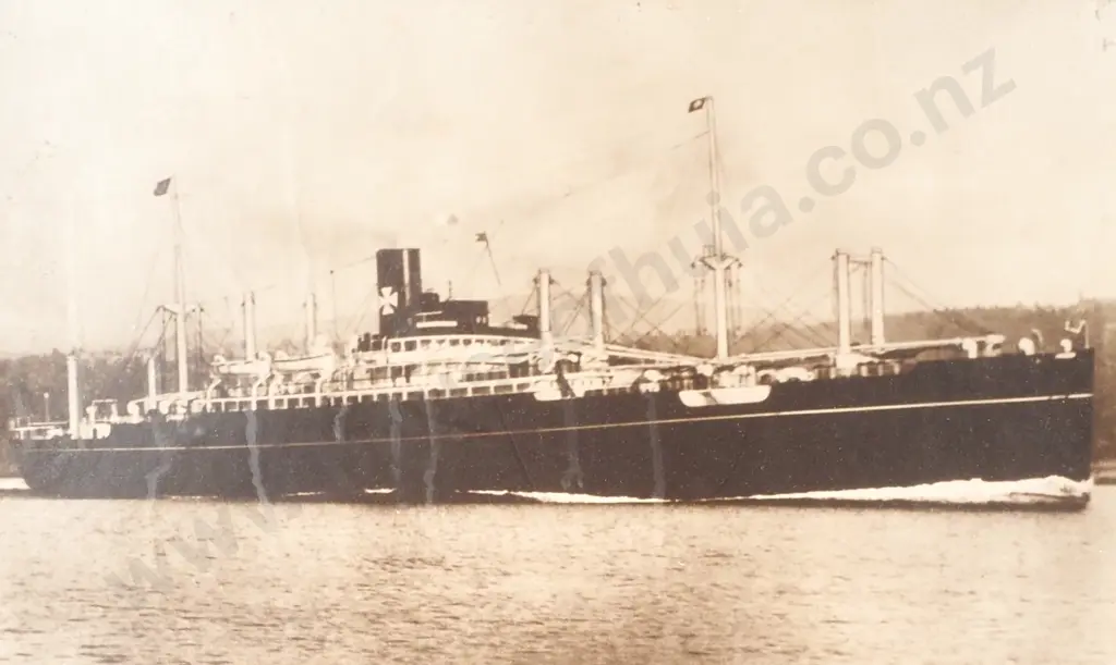 Oak Framed Black & White Photograph of the Motor Vessel " Upway Grange' Commanded By H.P Goodrick From 1926- 1930 Image 1++