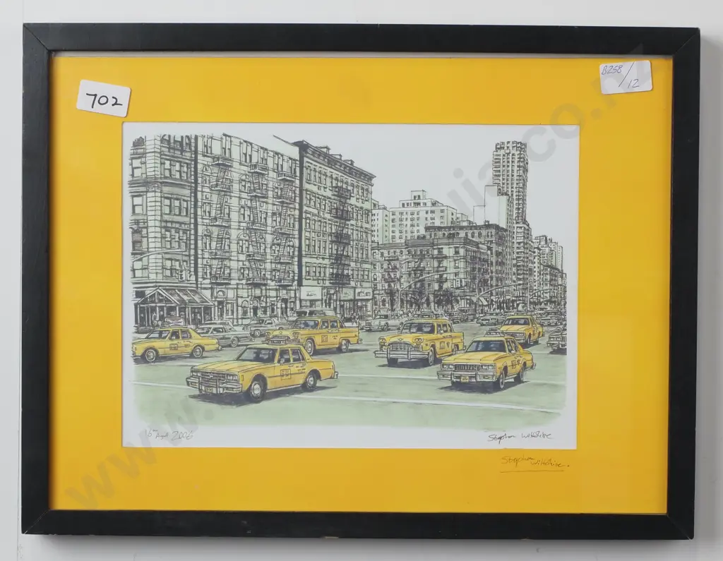 Stephen Wiltshire - 'New York Cab Scene' Signed Print Image 1++