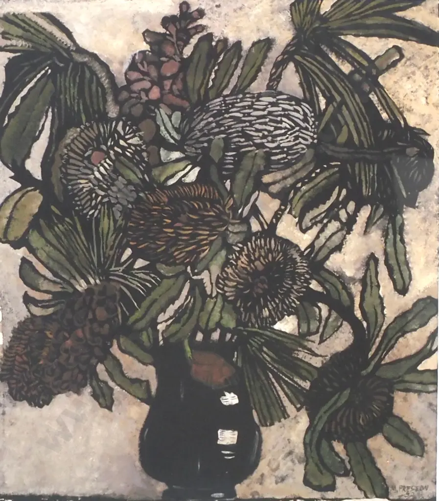 Margaret Preston - 'Banksia in Jug', Print Image 1++