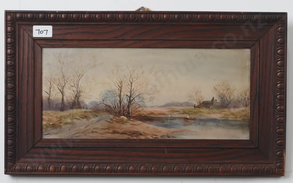 Artist Unknown - Rural Landscape w Cottage & Trees, Oil Image 1++