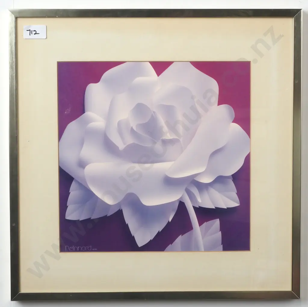 Reinhard - Rose on Red Ground, Vintage Print Image 1++
