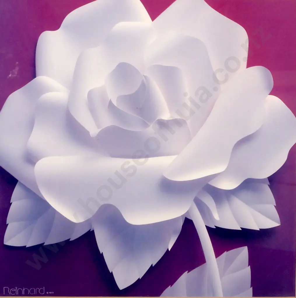 Reinhard - Rose on Red Ground, Vintage Print Image 1++