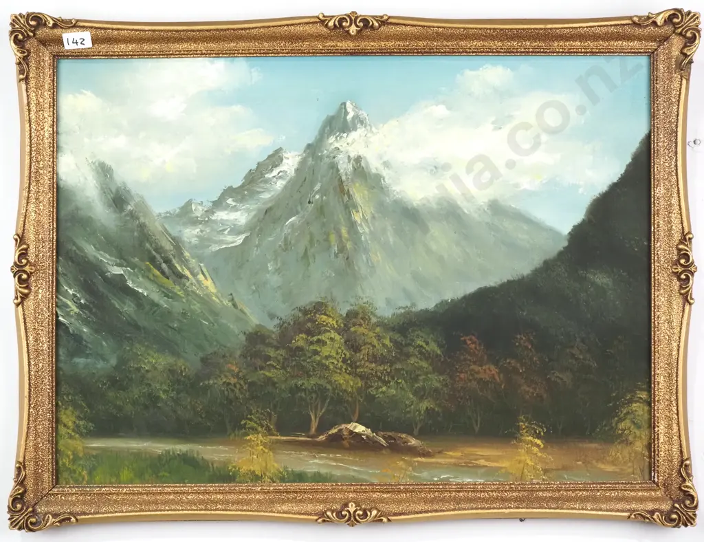 Landscape - Mountain & Bush Scene, Oil Image 1++