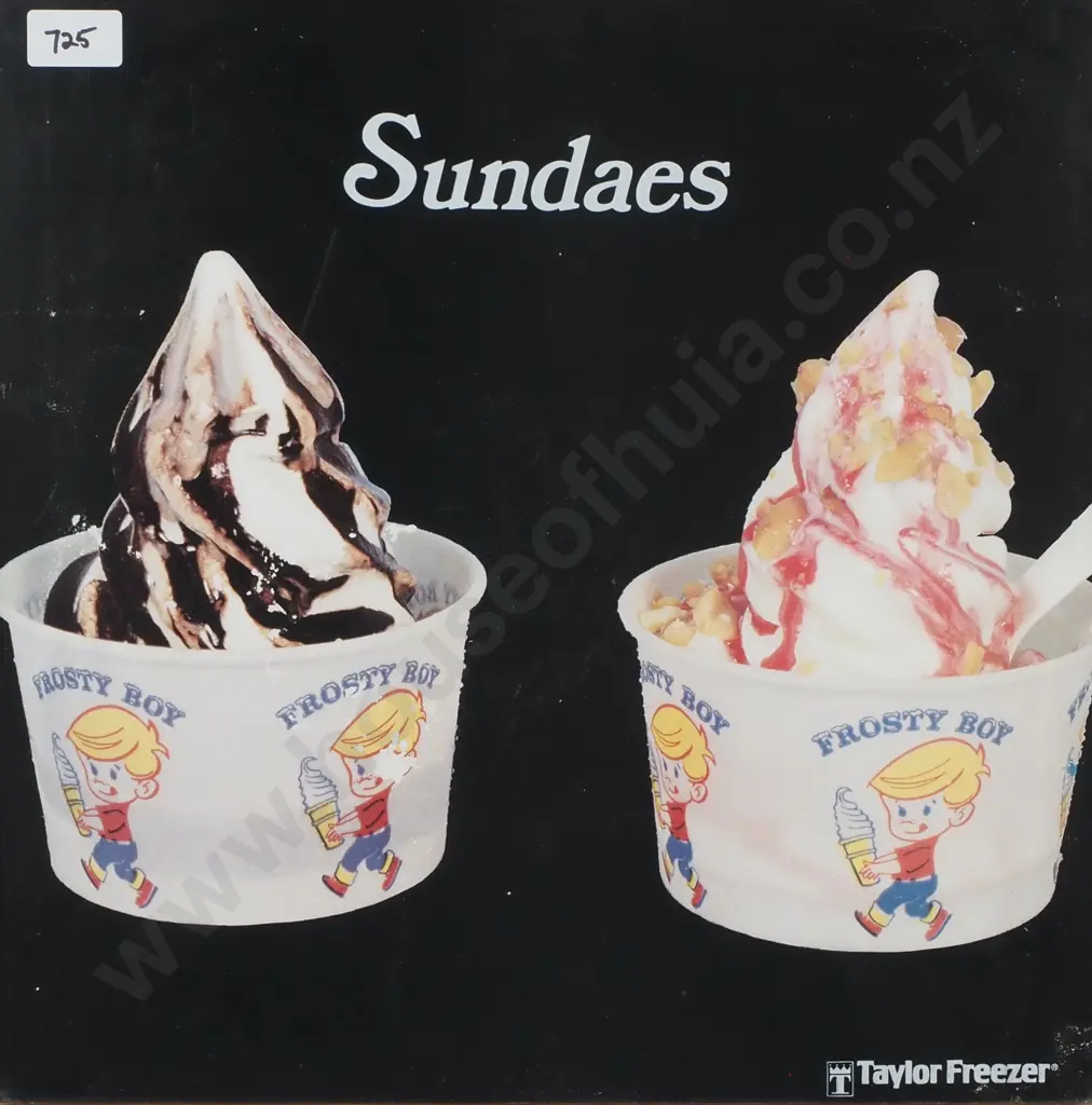 Vintage Framed Marketing Sign for Frosty Boy Sundaes Image 1++