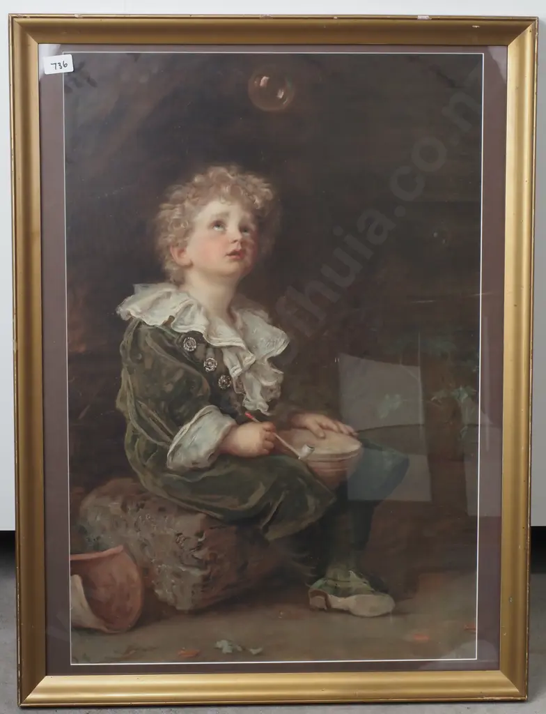 Sir John Everett Millais - 'Bubbles' Vintage Pears Soap Print Image 1++