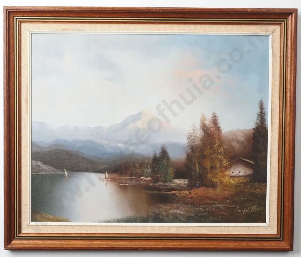 Campbell: Landscape Scene, Oil On Canvas Board Image 1++