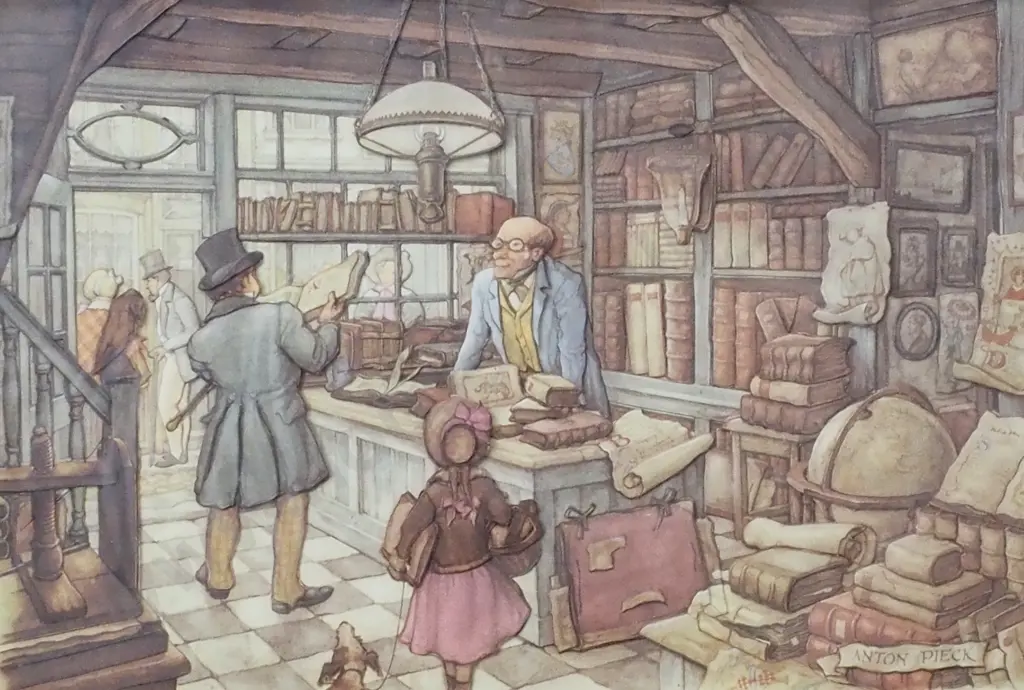 3D card book store scene, Framed behind glass Image 1++