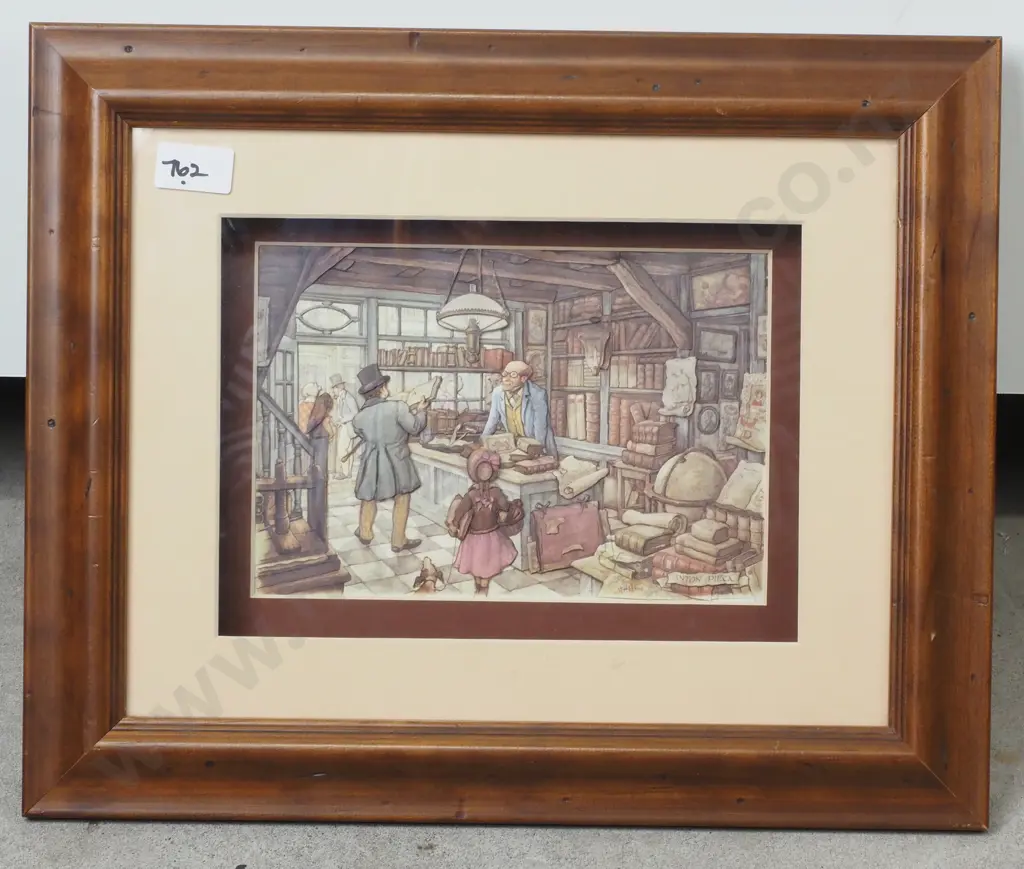 3D card book store scene, Framed behind glass Image 1++