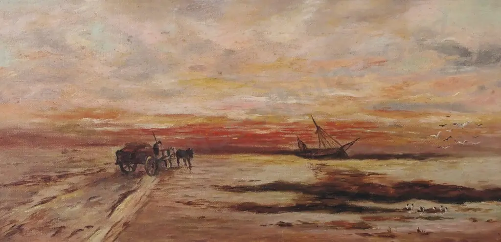 Unsigned, Untitled Costal Scene, Oil on Canvas AF Image 1++