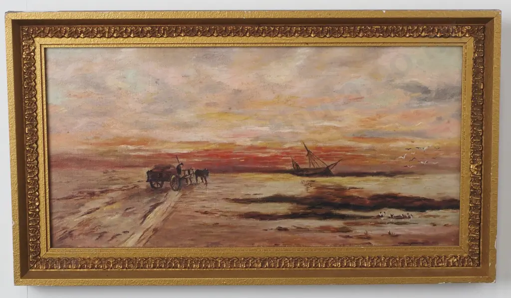 Unsigned, Untitled Costal Scene, Oil on Canvas AF Image 1++