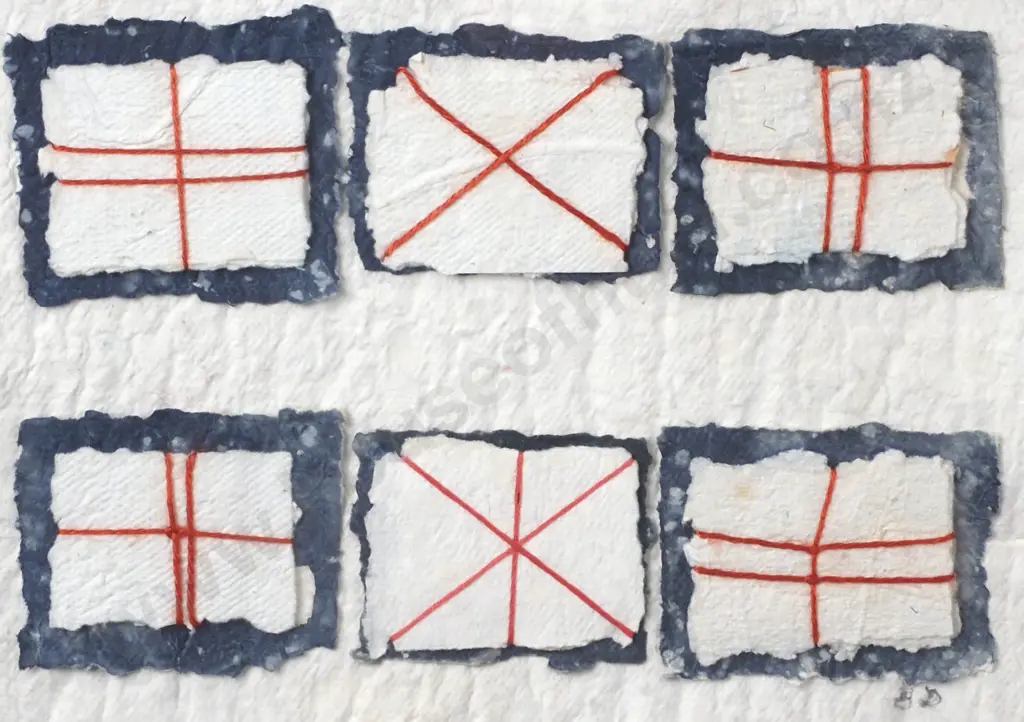 Barbara Dentice - 'Cat's Cradle', Collage w Hand Made Paper Thread & Watercolour Image 1++