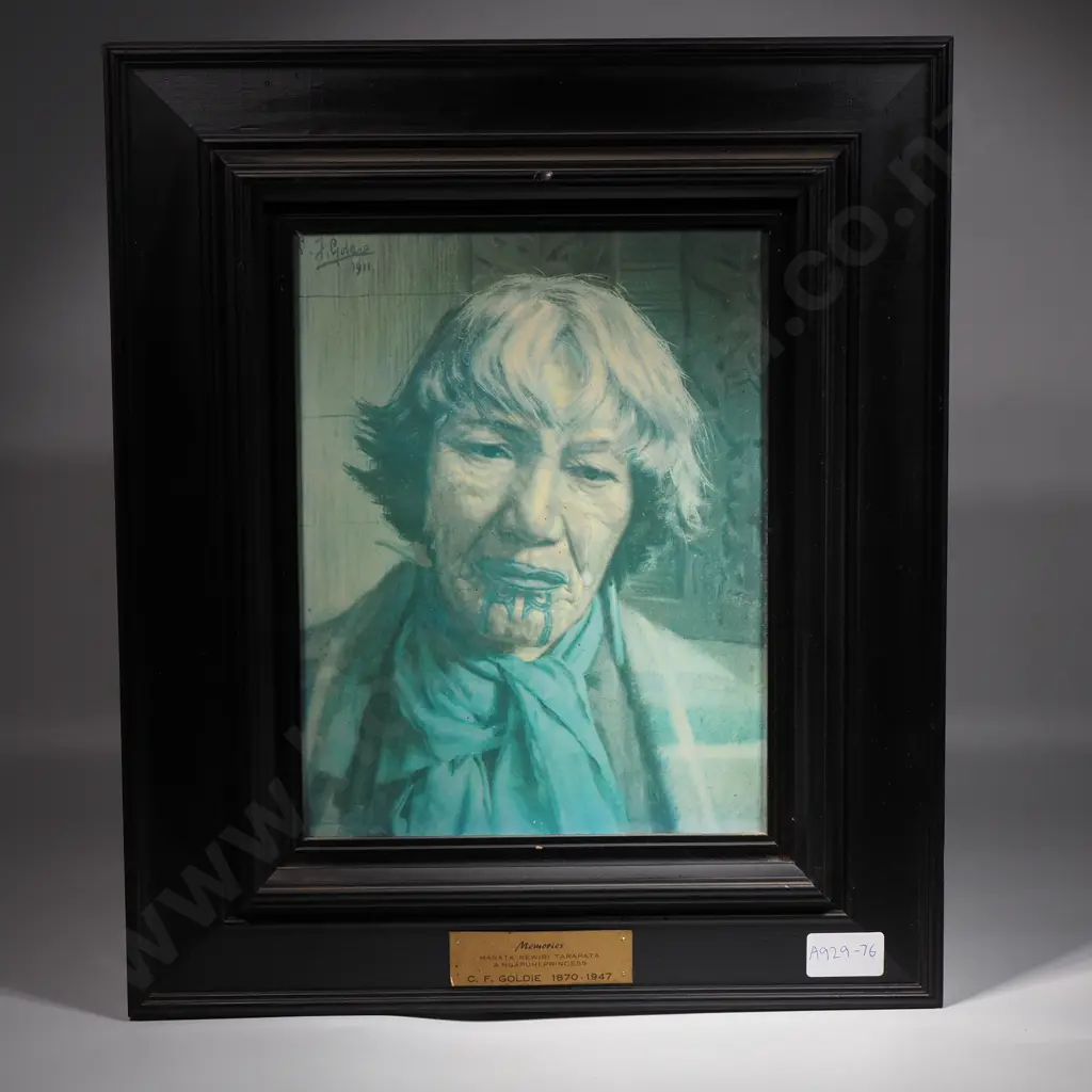 Harata Rewiri Tarapata A Ngapuhi Princess 'Memories' Framed Goldie Print Image 1++