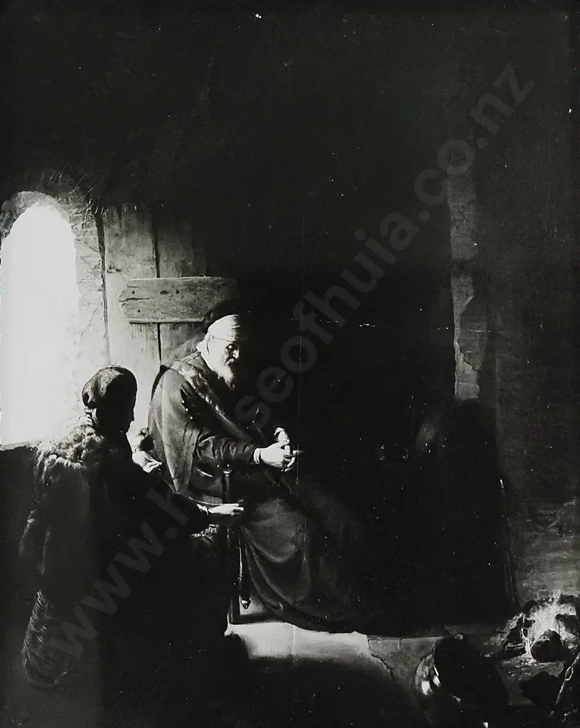 After Rembrandt Van Rijn - Anna and the Blind Tobit, Silver Gelatin Photograph Image 1++